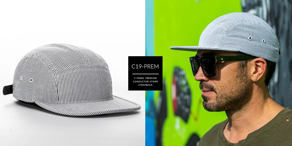 c19-PREM // 5 Panel Premium - Assorted // Custom Strapback